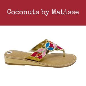 NWOT Coconuts by Matisse Sayulita Beaded Thong Sandals